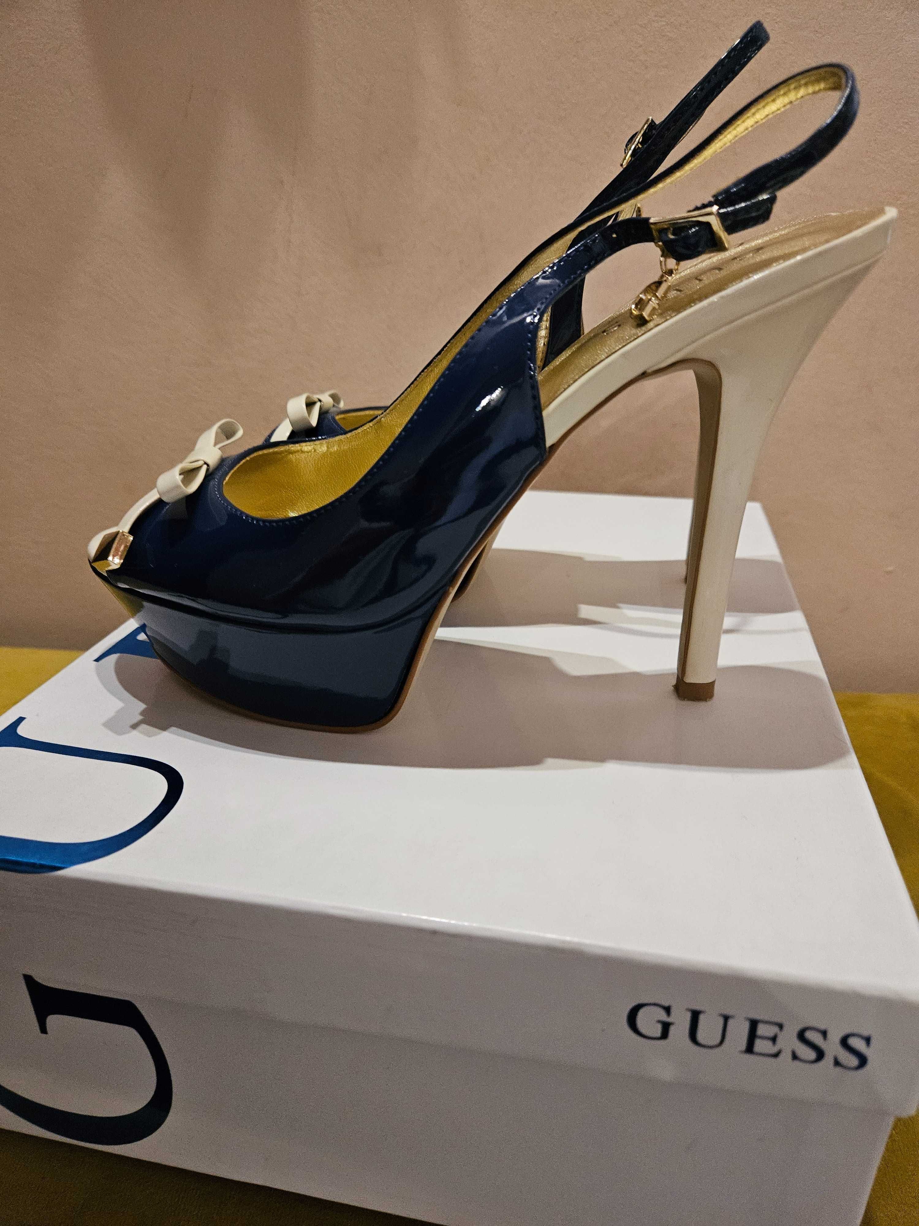 Guess-Sandale decupate cu toc inalt