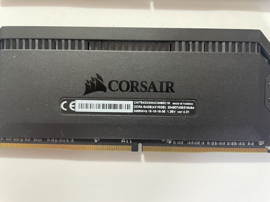 RAM DDR.4 64GB. 3466 MHz 16-18-18-36 (64GB 4x16GB)