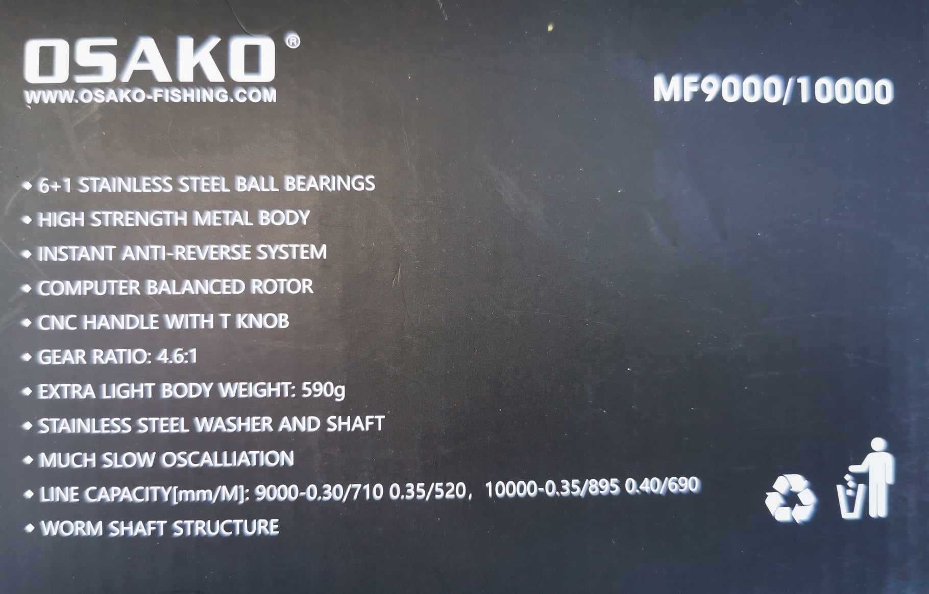 Изцяло метална шаранска макара Osako MF9000 подходяща и за солена вода
