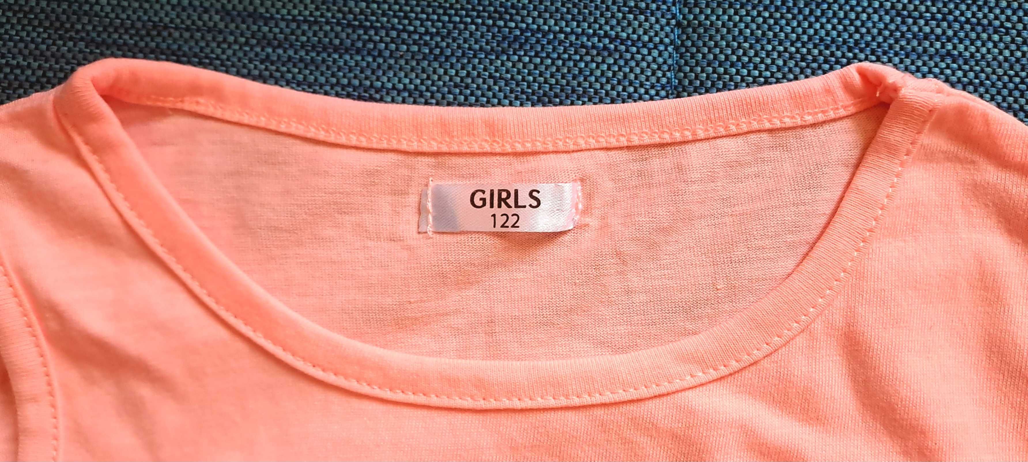 Лот чисто нови памучни блузки, топове и клин за момиче, размер 122