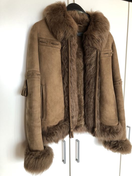 Дамско кожено палто, агнешка кожа, размер S