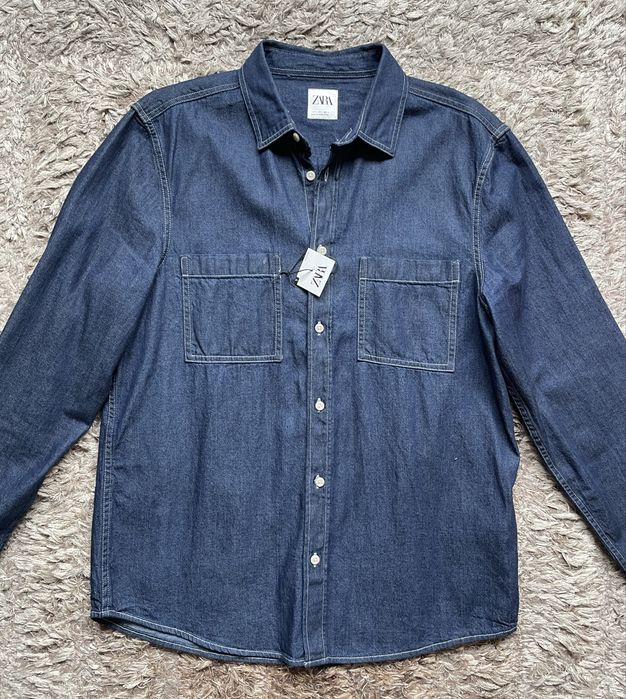 Camasa de blugi/denim Zara L bleumarin
