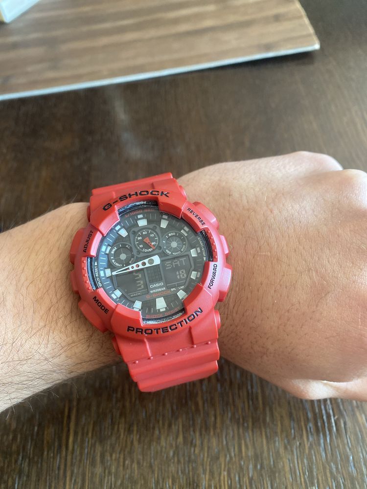 CASIO G-SHOCK GA-100B-4AJF Black/Red Resin Quartz