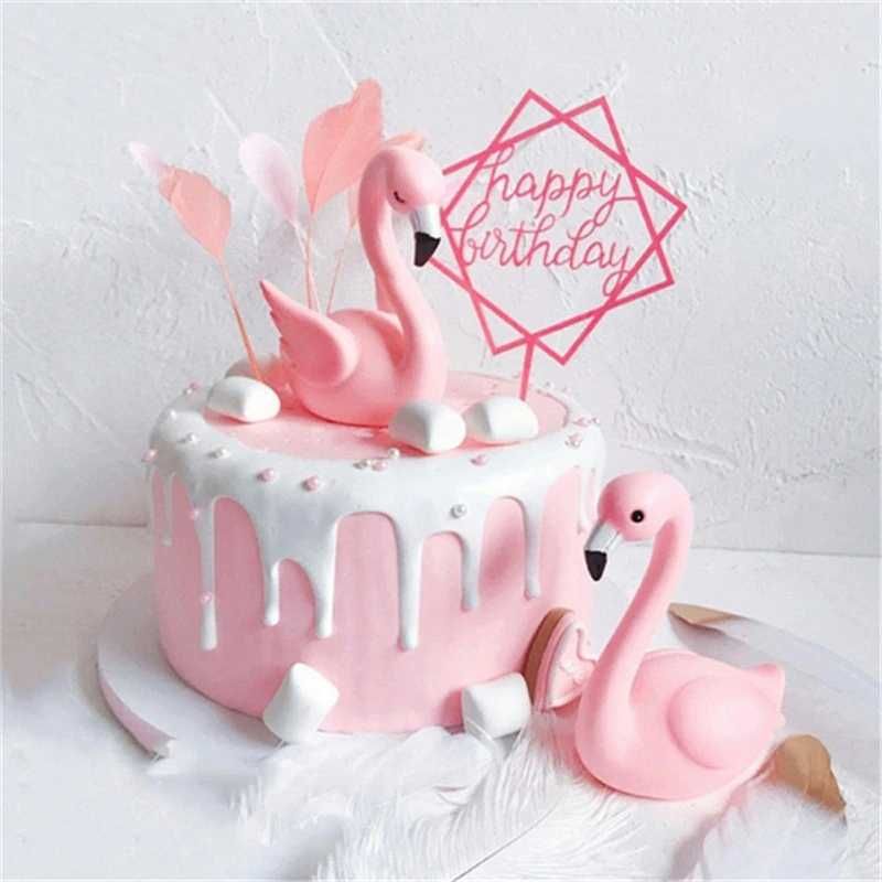 *Cake toppers_decoratiuni Flamingo topper tort_globuri_pene_baloane_I