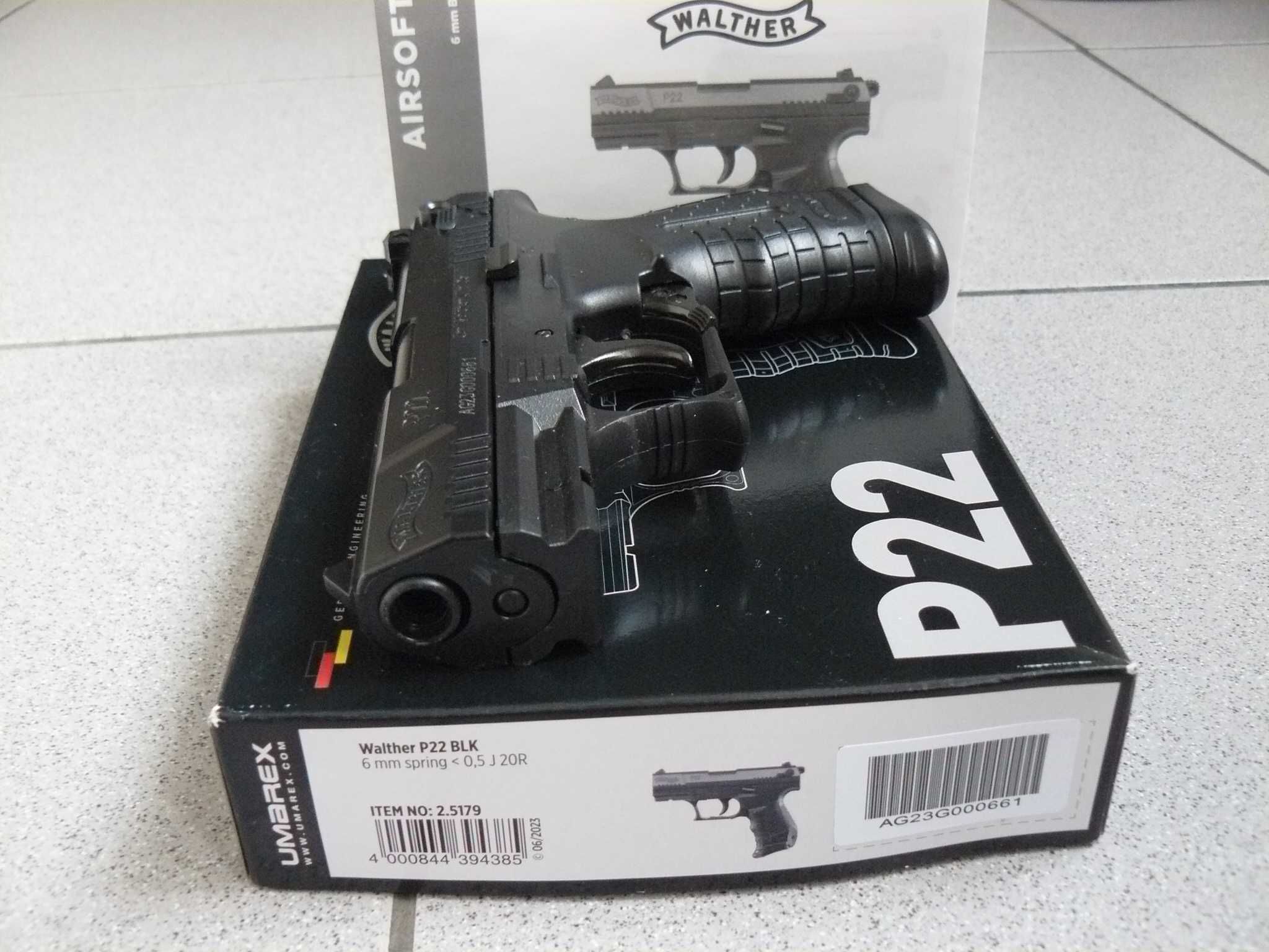 Pistol Airsoft WALTHER P22 Mecanism Pe Arc/Spring,Nou,Produs de Umarex