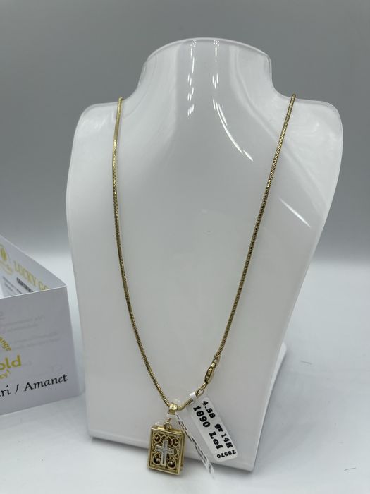 Lanț+Pandant Aur 14k / 4,58g+4,39g / 25cm / #46993+#46764