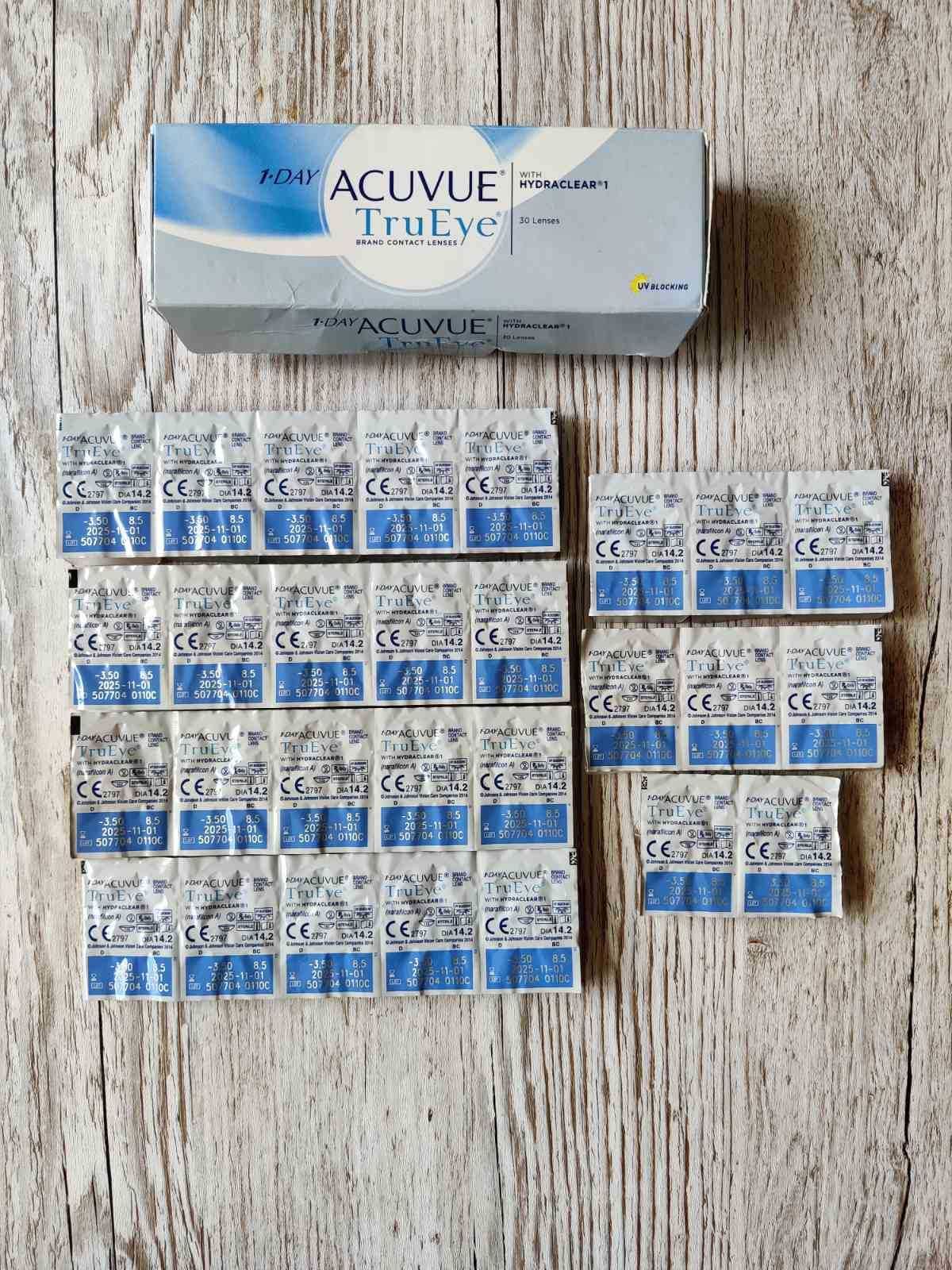 Lentile de contact de 1 zi Johnson&Johnson 1 Day Acuvue Trueye -3,50