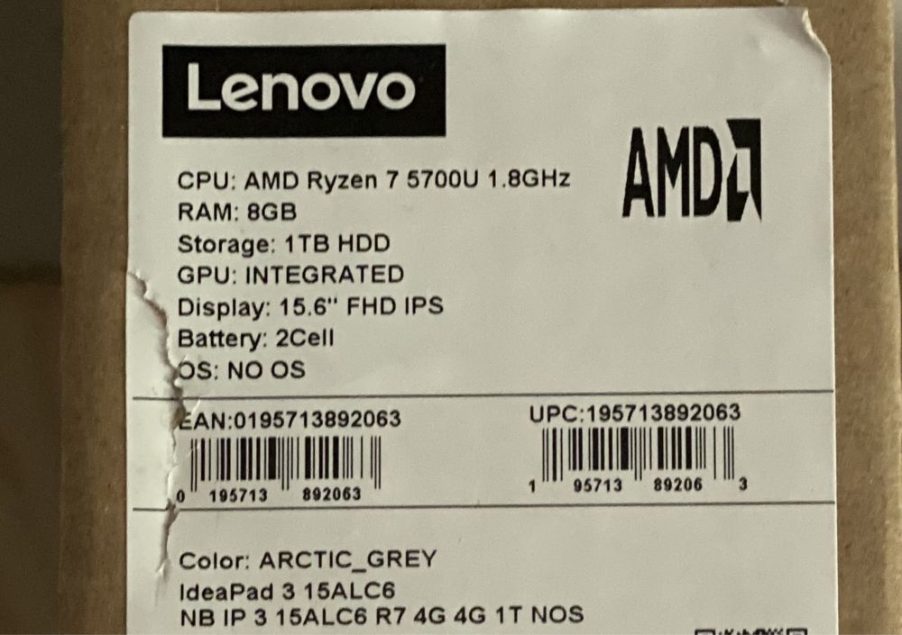 Ноутбук lenovo ideapad 3 15alc6 | Ryzen 7