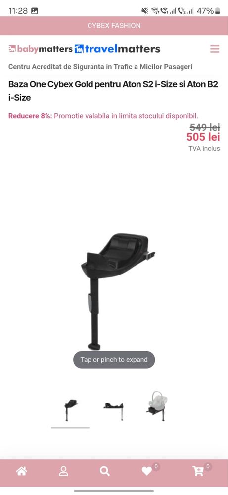 Scoica auto Cybex Aton S2 + baza Cybex compatibila