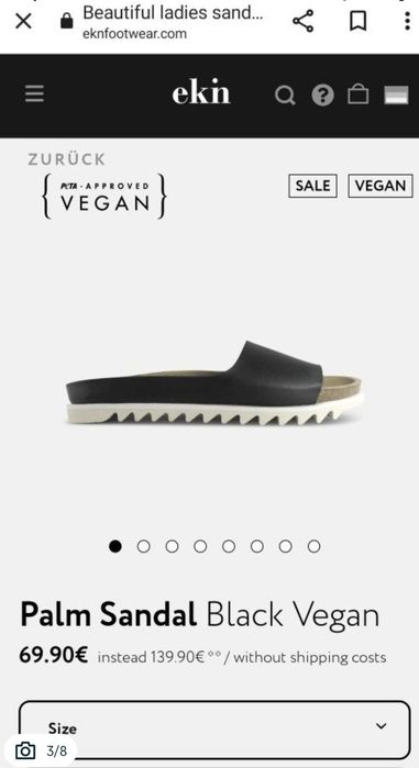 Sandale lux, Papuci dama EKN Palm Sandal, Pluta + Vibram - 37