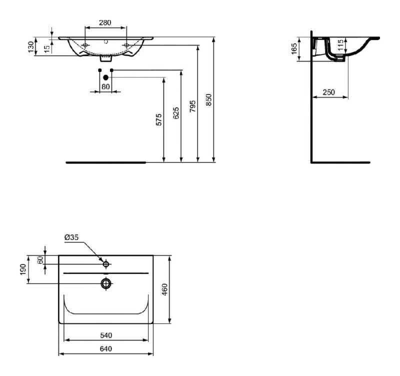 Lavoar Ideal Standard Connect Air 64 x 46 cm