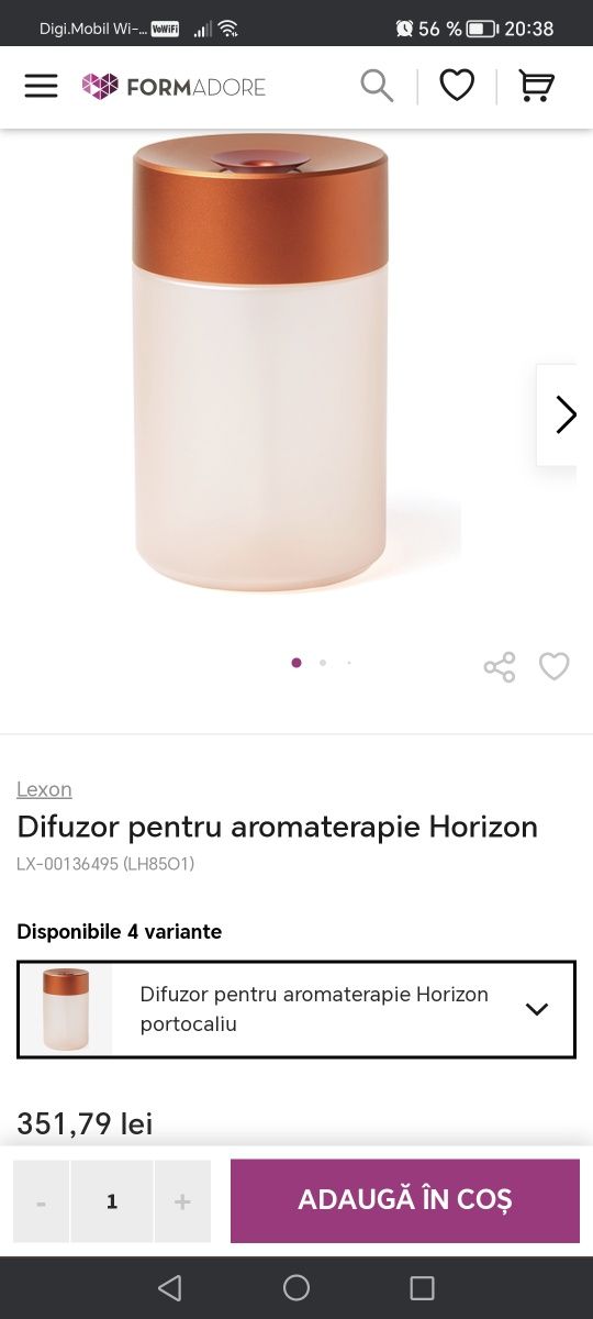 Difuzor aromaterapie LEXON SIGILAT