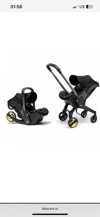 Scoica+Carucior Doona Nitro Black 2in1 + ISOFIX
