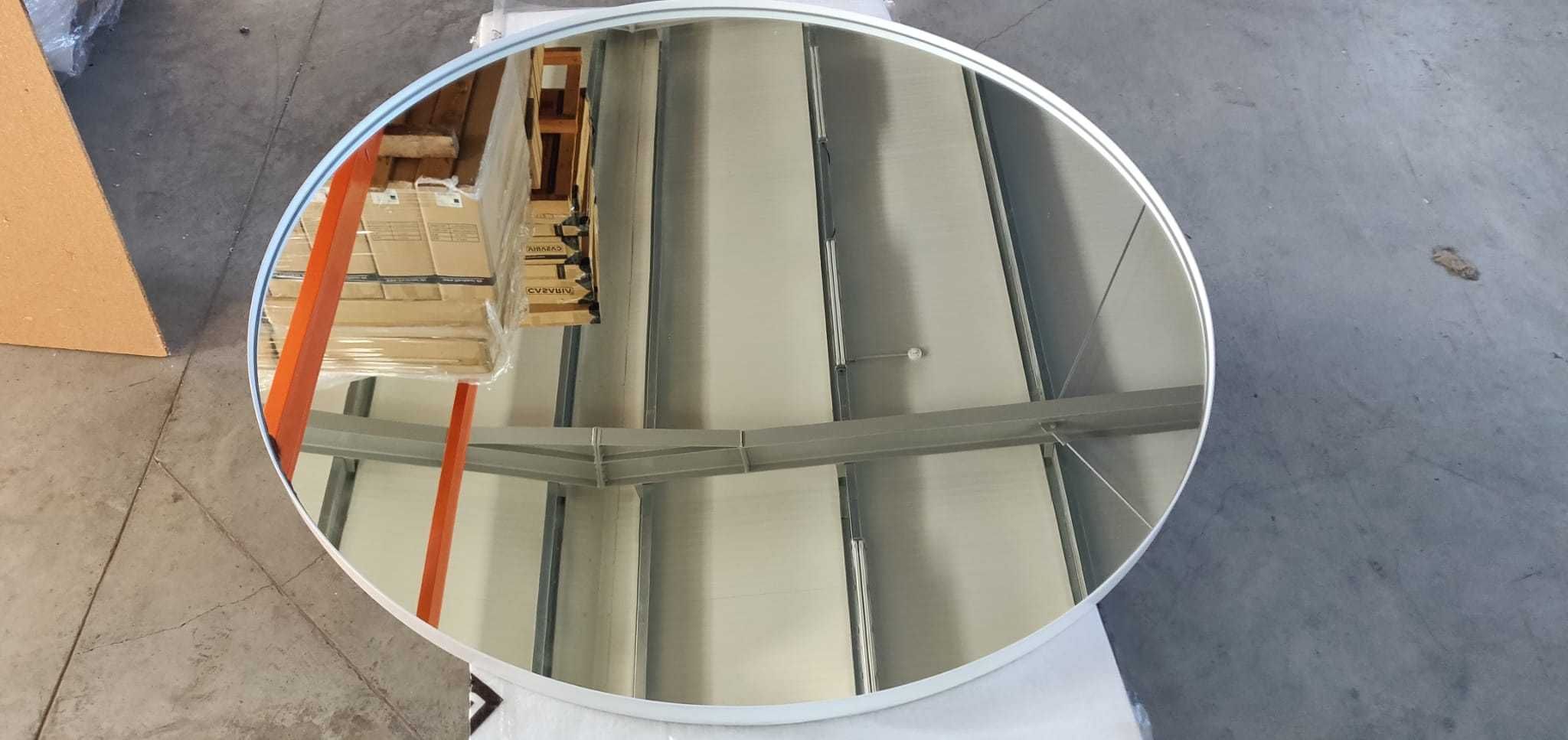 Oglinda rotunda, cadru alb dimensiune 90cm Ventura