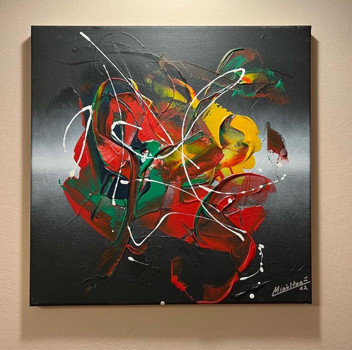 Tablou acrilic tablouri pictura panza abstract arta dimensiuni 40x40