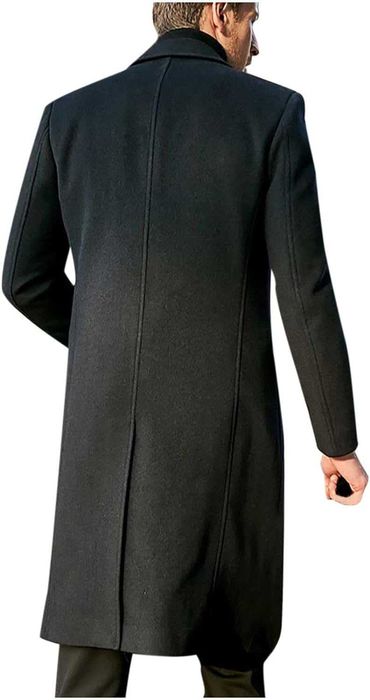 Palton slim 52 XL XXL premium Rene Lezard lana negru