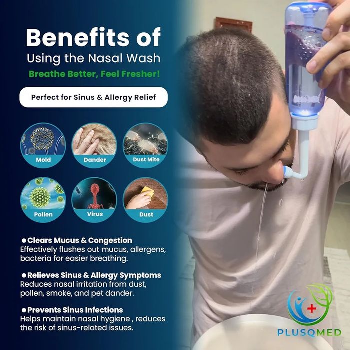 Комплект за промиване на синусите, бутилка 300 мл + 20 сашета