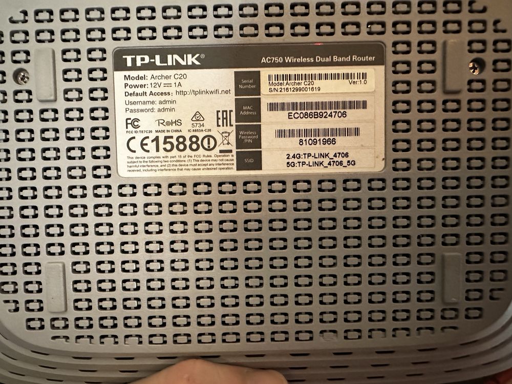 WiFi router TP-Link AC750 Dual Band