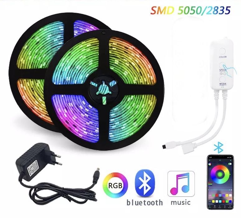 Banda led multicoloră cu bluetooth