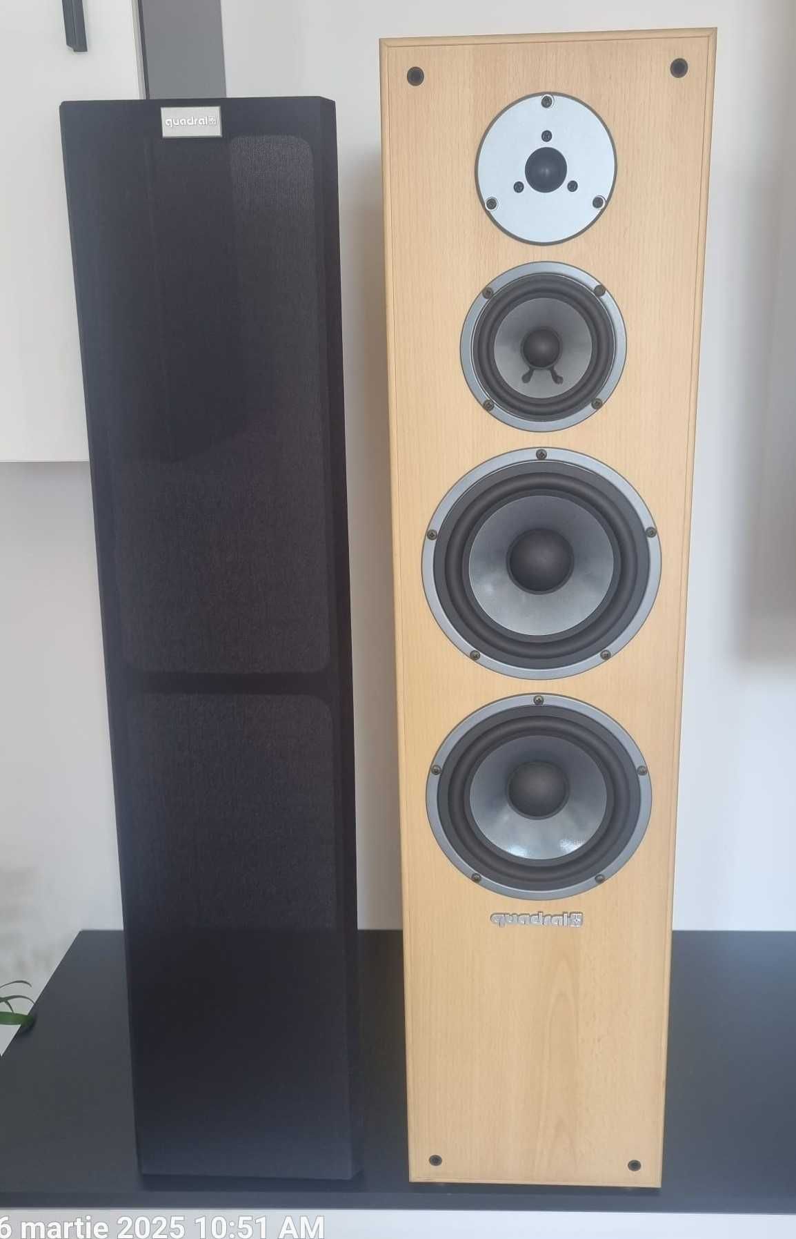 2 Boxe QUADRAL Caerul QLX-185 + 1 boxa centru QUADRAL QLX Base MKII