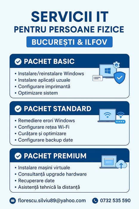 Servicii IT profesionale / Instalare Windows – București & Ilfov