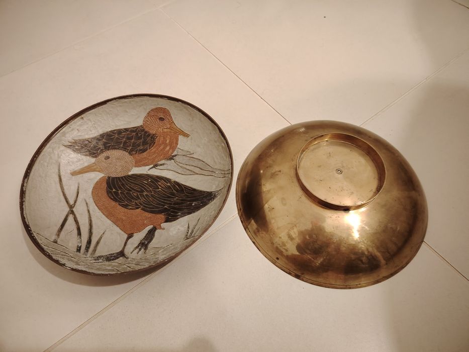 Superb set de 5 boluri din alama emailata