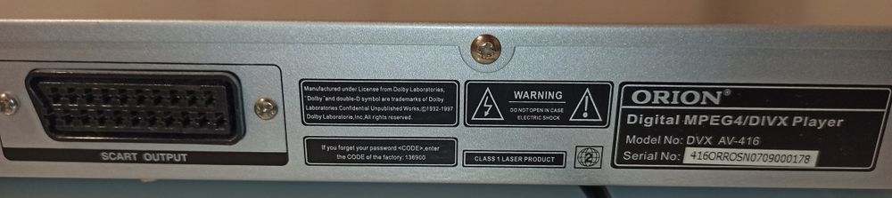 Orion DVD Player