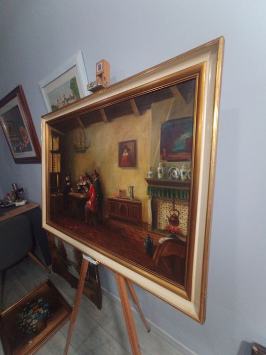 Картина маслени бои XIX век подписана