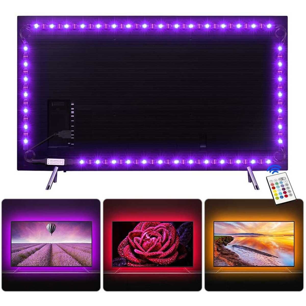 Rola 5  metri Banda LED RGB 5050 Cu USB pentru Iluminare Ambientala