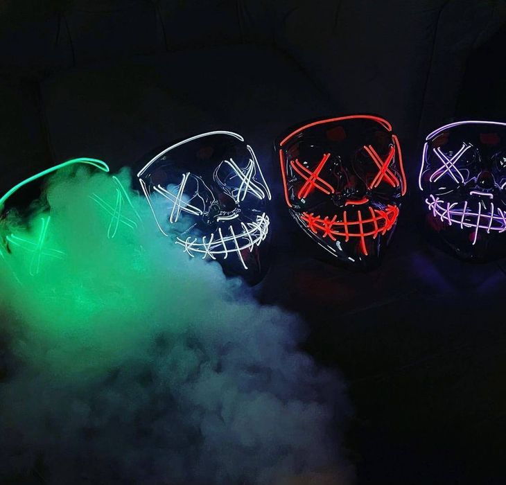 Неоновая маска neon maska