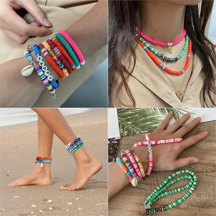Set creativ cu mărgele lut 6mm, 24 culori, accesorii DIY pentru copii