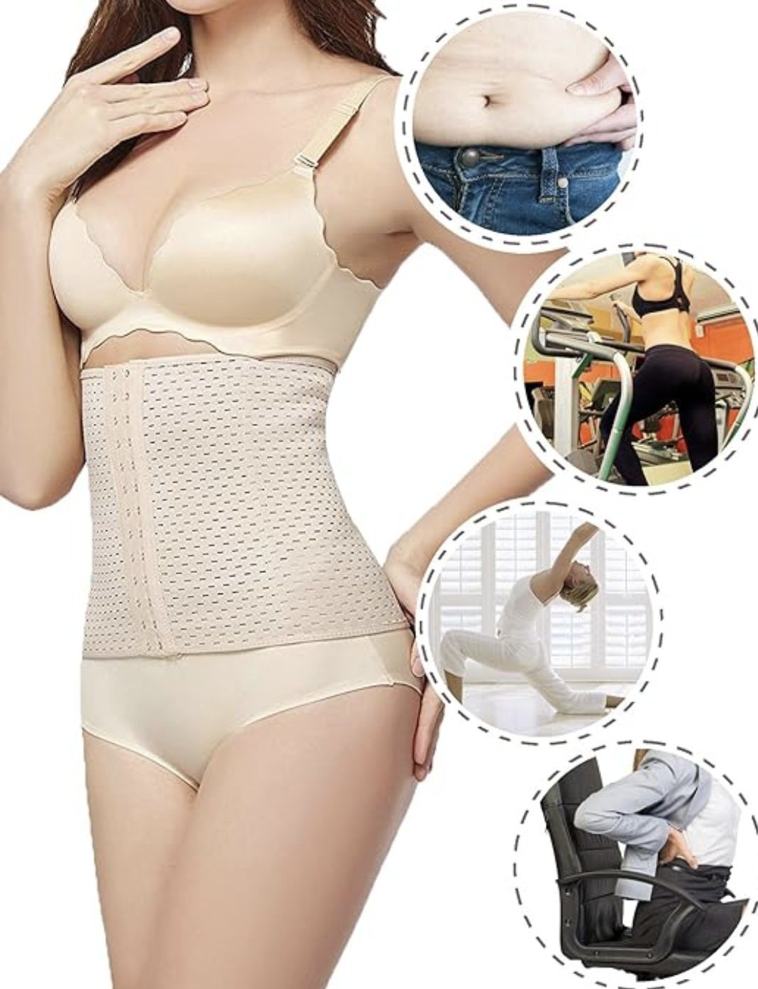 Corset Modelator, Centura, Burtiera, Waist trainer, disp Negru sau Alb