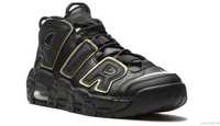 Sneakers Air More Uptempo black and metallic gold-tone leather