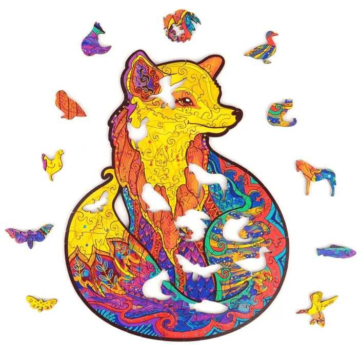 Дървен пъзел във формата на животни, Различни видове, Размер А3