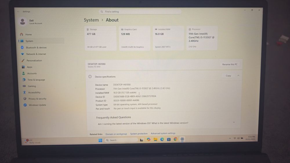 Dell vostro 15 i5 gen11