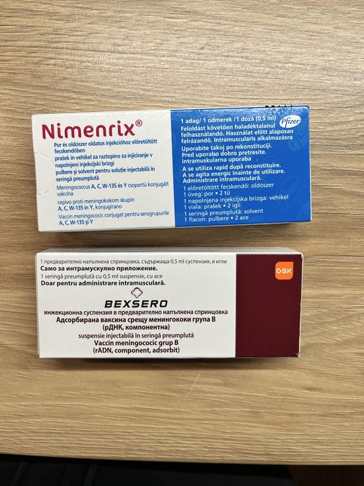 Vaccin meningita Bexsero si Nimenrix