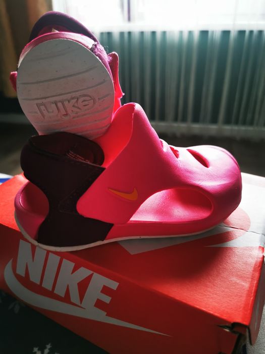 Nike - Sandale cu detaliu logo Sunray Protect 3, Fucsia/Violet prafuit