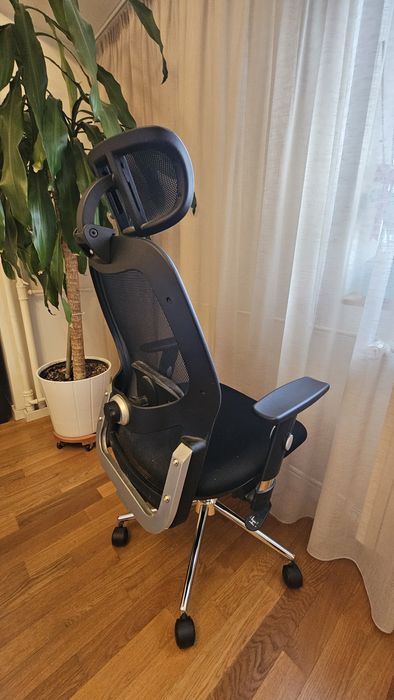 Birou 120x60  cu rollbox, scaun birou ergonomic si veioza