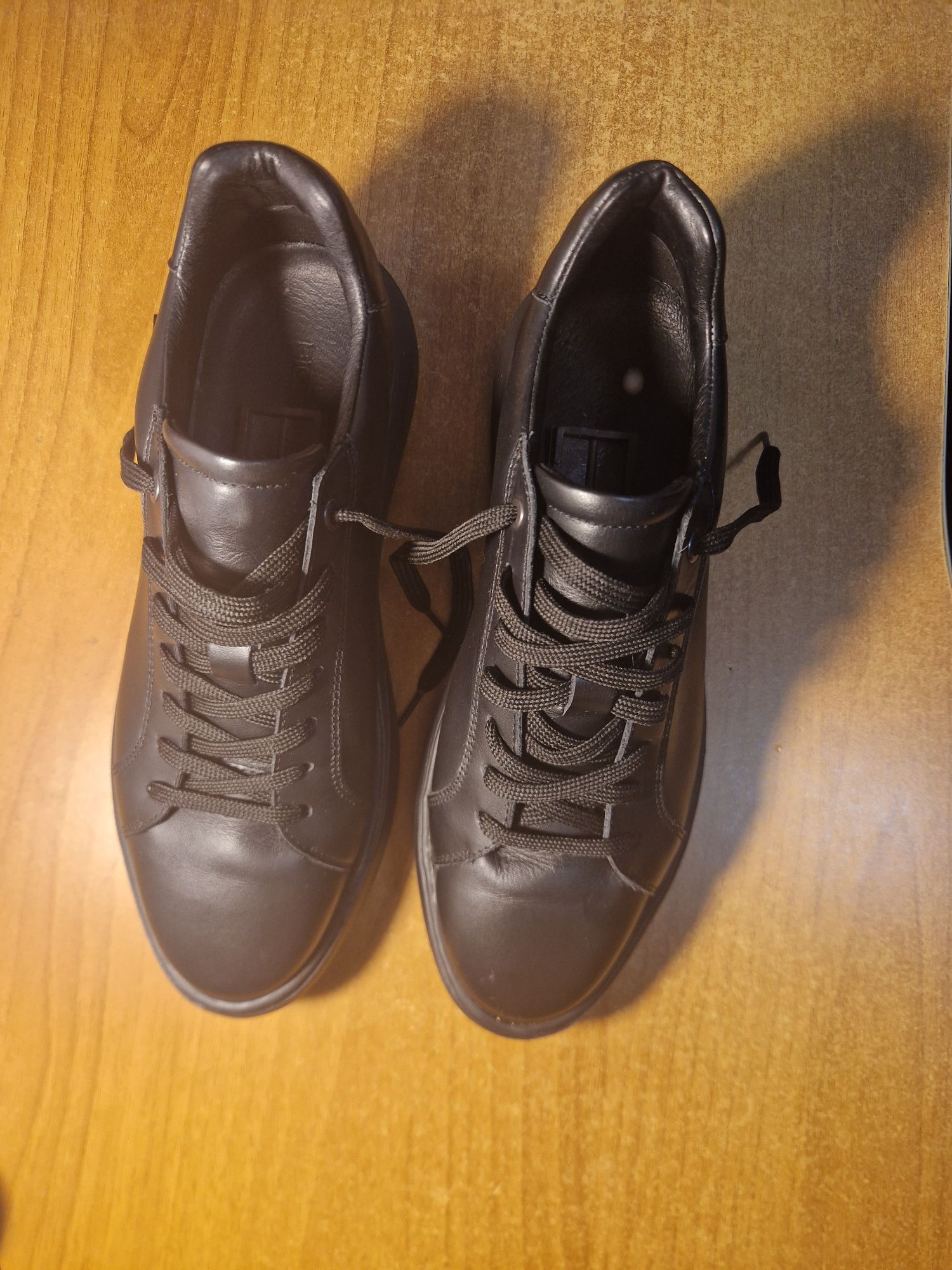 Sneakers negri piele naturala Bigotti