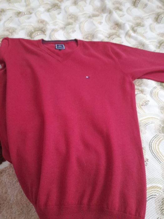 Винено червен мъжки пуловер CORTESA 2XL