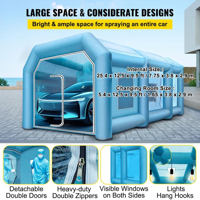 Cabina Inflabila vopsit 10x5x3.5m,2 Ventilatoare,Filtru