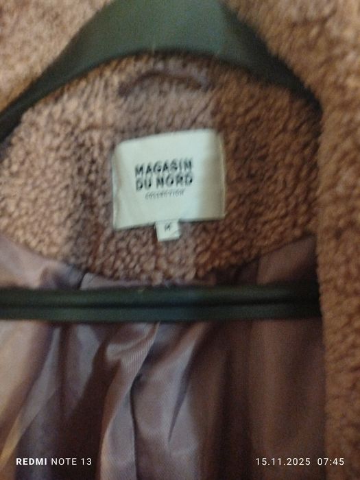 Дамско палто цвят пепел от рози размер М