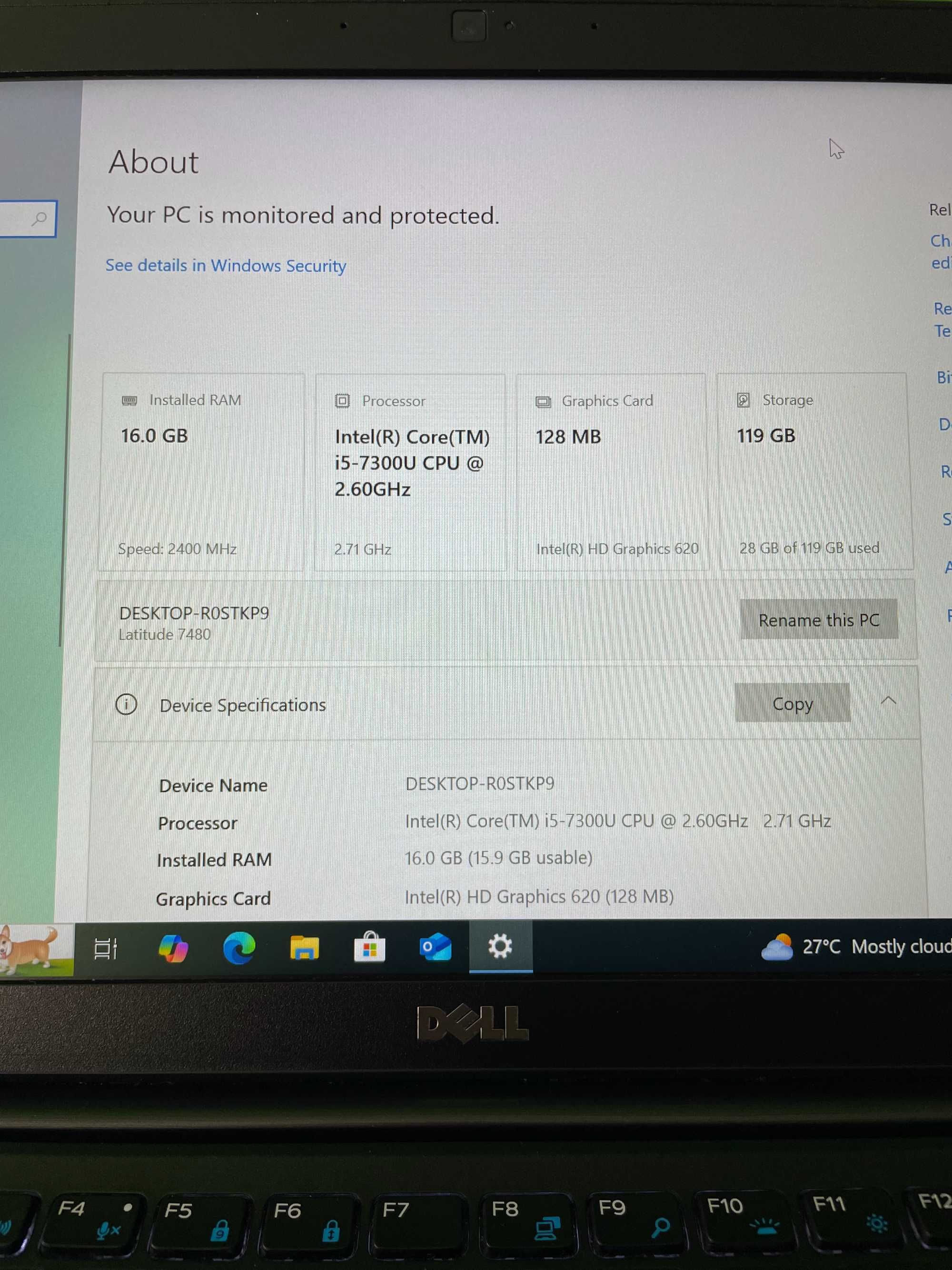 Dell Latitude 7480 - 14'', 16GB RAM, i5-7300U, НОВА БАТЕРИЯ, 128GB SSD