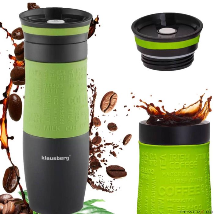 Termos din inox, capacitate 500ml, verde, Klausberg