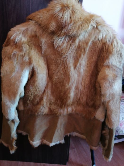 ROBERTO CAVALLI, оригинално палто от естествена кожа и естествен косъм