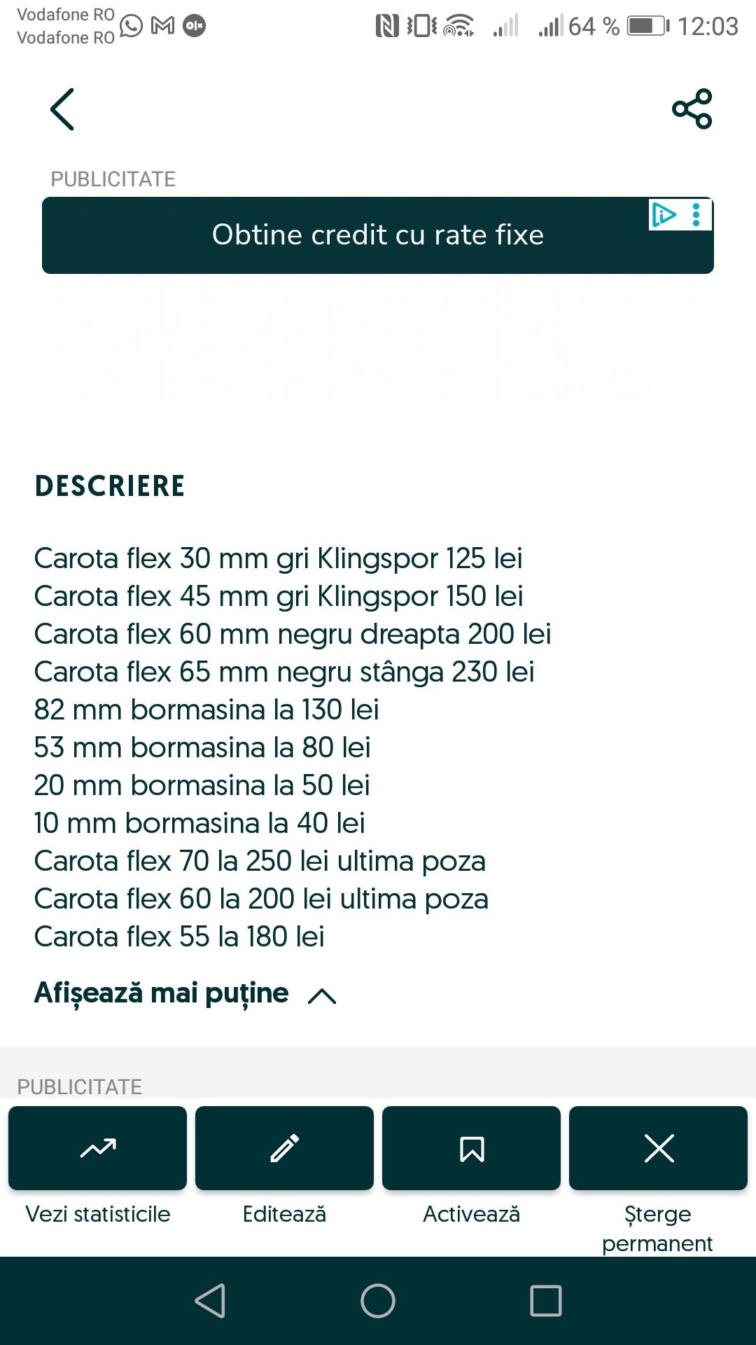 Carota flex burghiu marmura granit gresie