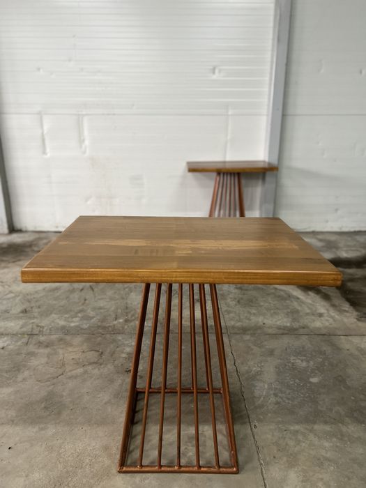 Mese lemn masiv și picioare fier forjat pentru mese