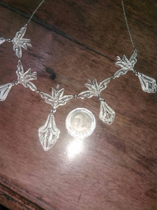 Продавам Шотландска сребърна филигранна антикварна огърлица