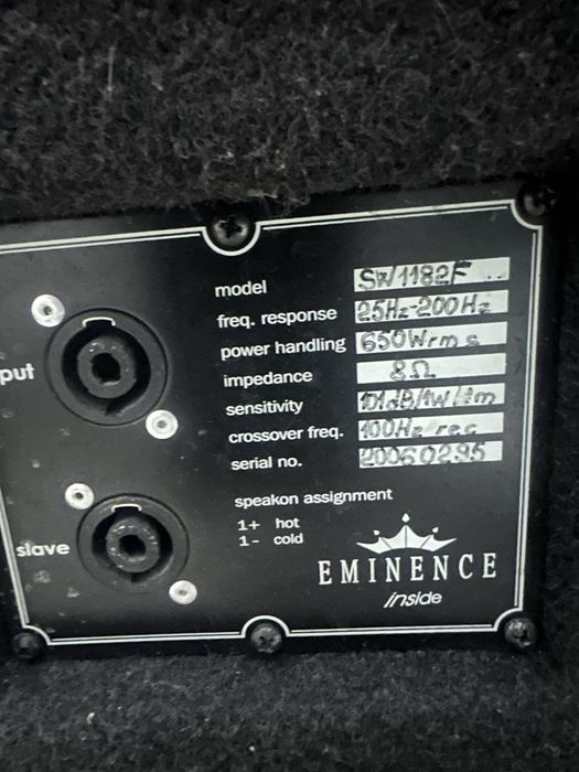 Bass 650 w rms Eminence ,putere Behringer Ep2000