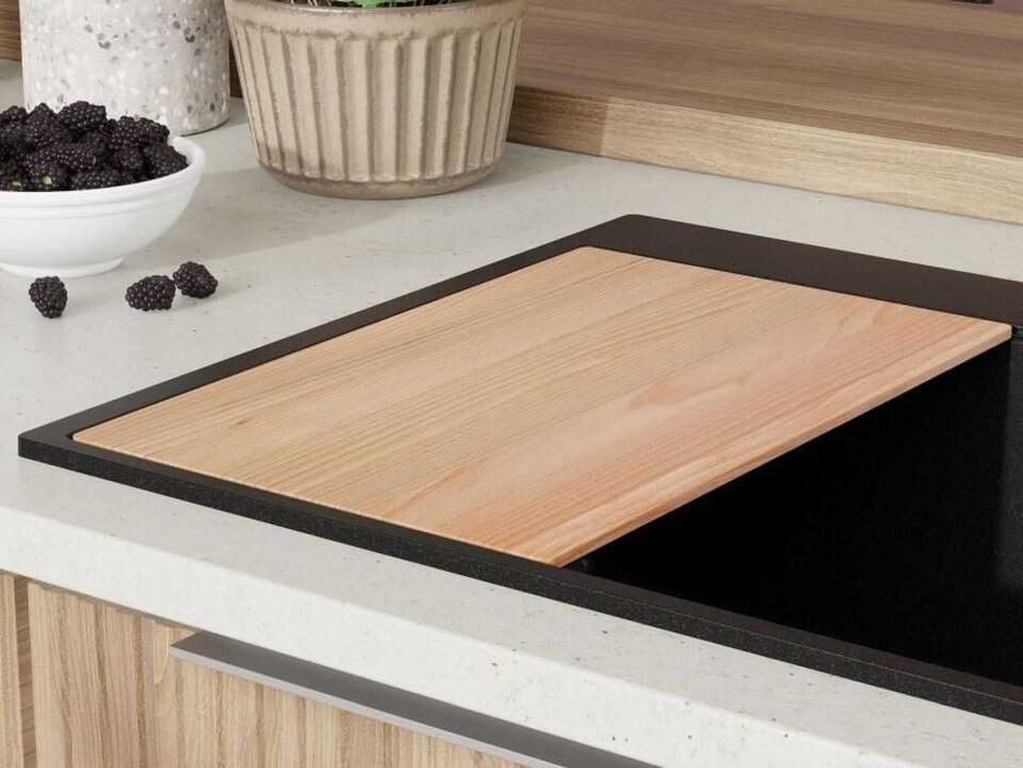 Черна кухненска гранитна мивка Осло 80 Duo Top 780x500 мм